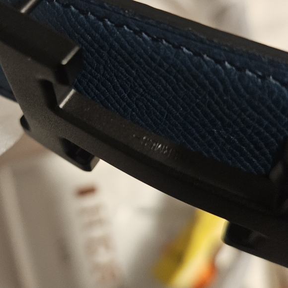 Men's Hermes Blue/red Reversible Leather Belt - Picture 9 of 9